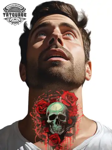 tatouage ephemere cou mort photo Tatouage éphémère cou mort