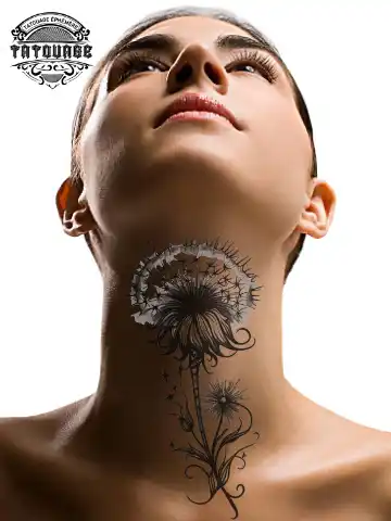tatouage ephemere cou pissenlits photo Tatouage éphémère cou pissenlits