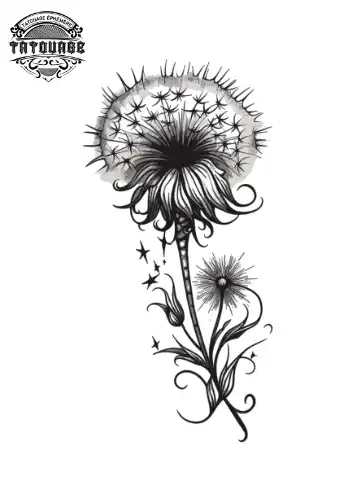 tatouage ephemere cou pissenlits Tatouage éphémère cou pissenlits
