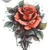 Tatouage éphémère cou rose homme