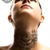 tatouage ephemere cou rose photo Tatouage éphémère cou rose