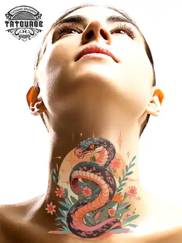 tatouage ephemere cou serpent photo Tatouage éphémère cou serpent