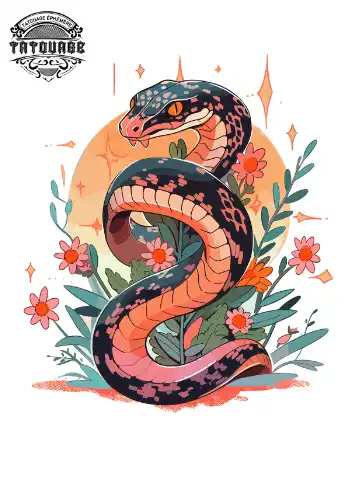 tatouage ephemere cou serpent Tatouage éphémère cou serpent