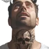 tatouage ephemere cou tete de mort photo Tatouage éphémère cou tête de mort