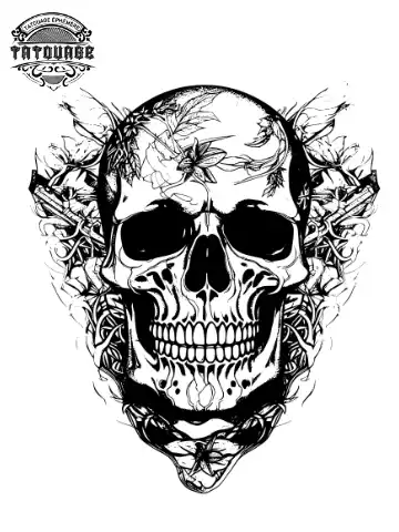 tatouage ephemere cou tete de mort Tatouage éphémère cou tête de mort