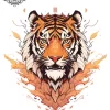 tatouage ephemere cou tigre Tatouage éphémère cou tigre