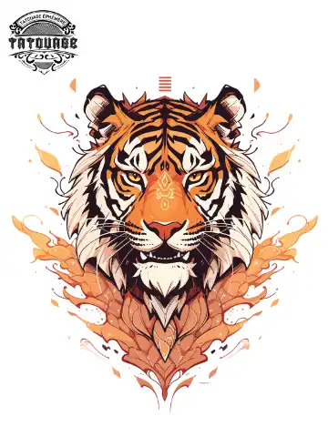 tatouage ephemere cou tigre Tatouage éphémère cou tigre