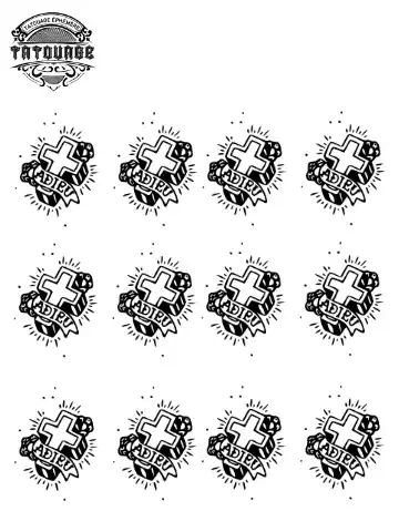 Tatouage éphémère doigt croix