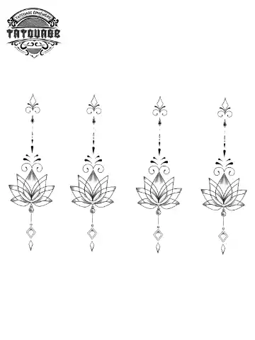 tatouage ephemere doigt fleur de lotus Tatouage éphémère doigt fleur de lotus
