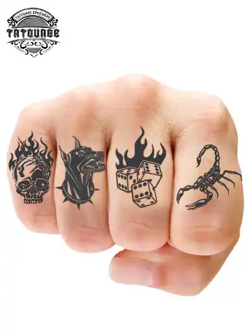 Tatouage éphémère doigt gang