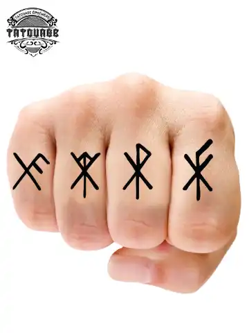 Tatouage éphémère doigt homme viking