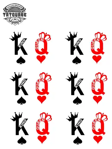 tatouage ephemere doigt king queen Tatouage éphémère doigt King queen