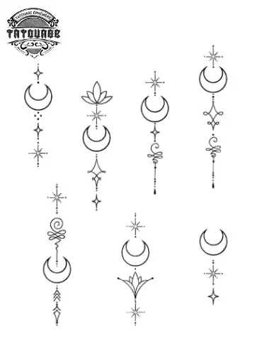 Tatouage éphémère doigt lune