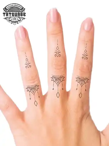 Tatouage éphémère doigt mandala