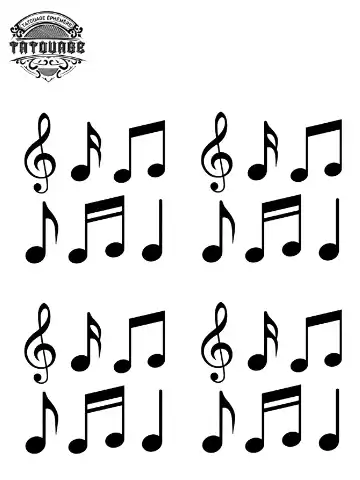 Tatouage éphémère doigt note de musique