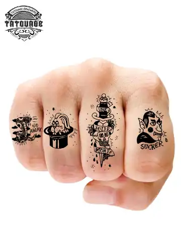 tatouage ephemere doigt old school photo Tatouage éphémère doigt old school