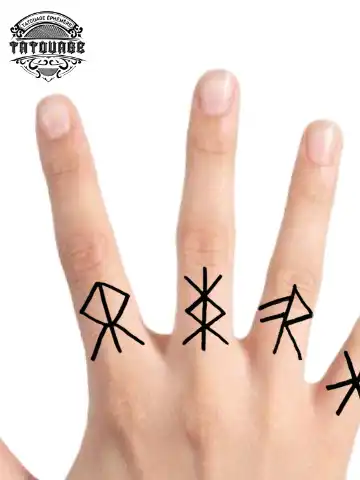 Tatouage éphémère doigt rune