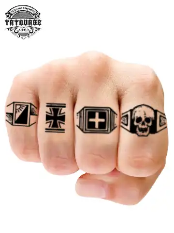 Tatouage éphémère doigt russe