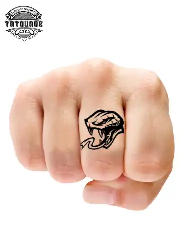 Tatouage éphémère doigt serpent
