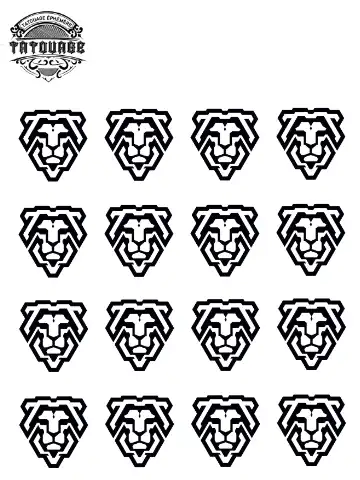Tatouage éphémère doigt tête de lion