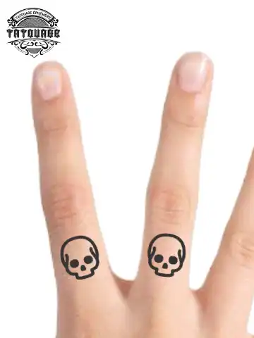 tatouage ephemere doigt tete de mort photo Tatouage éphémère doigt tête de mort