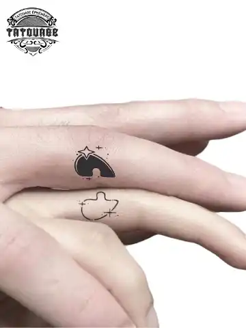 tatouage ephemere doigt yin yang photo Tatouage éphémère doigt yin yang