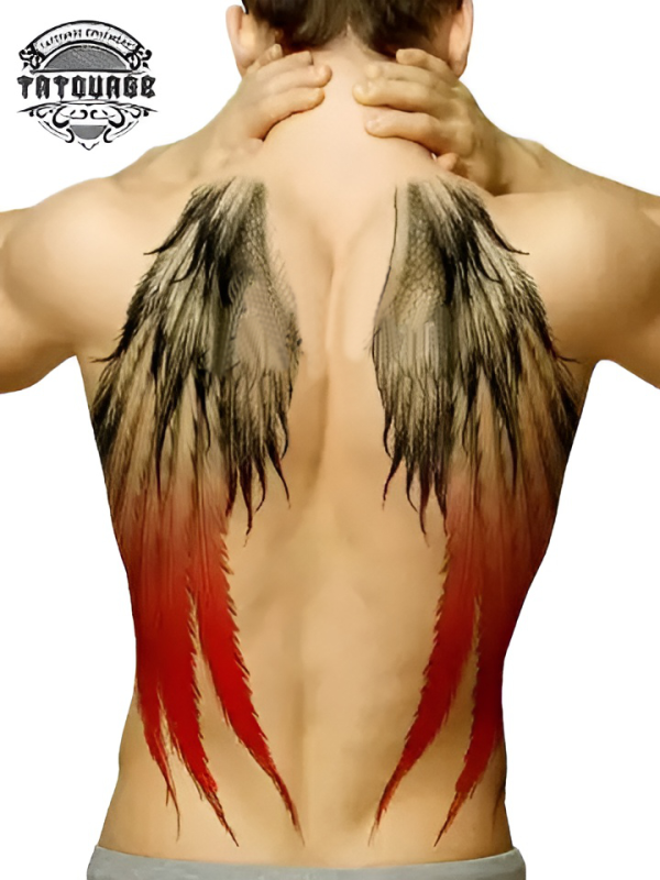 tatouage ephemere dos ailes Tatouage éphémère dos ailes