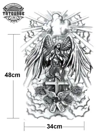 Tatouage éphémère dos ange