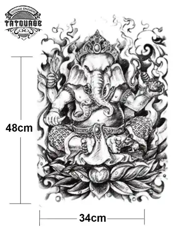 tatouage ephemere dos d?elephant Tatouage éphémère dos d’éléphant