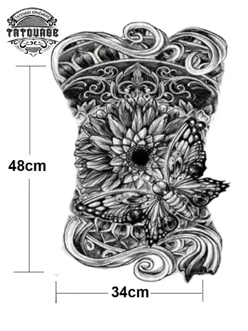 tatouage ephemere dos femme fleur Tatouage éphémère dos femme fleur