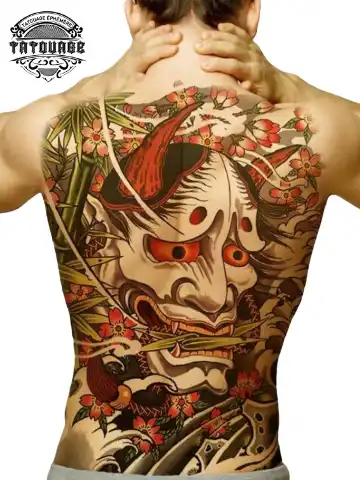 Tatouage éphémère dos fleur