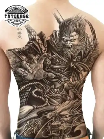 Tatouage éphémère dos gorille