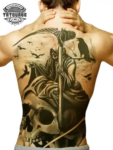 Tatouage éphémère dos homme