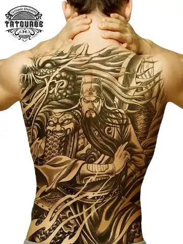 Tatouage éphémère dos japonais