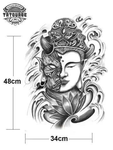 Tatouage éphémère dos lotus