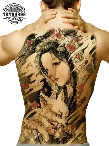 Tatouage éphémère dos manga