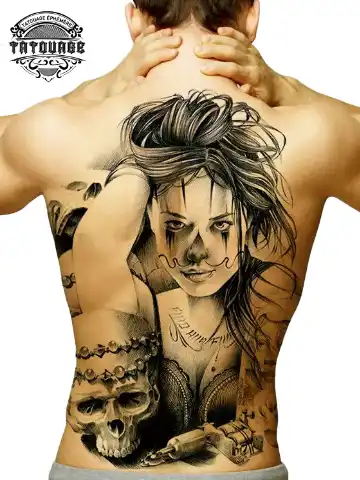 tatouage ephemere dos pin up Tatouage éphémère dos pin up