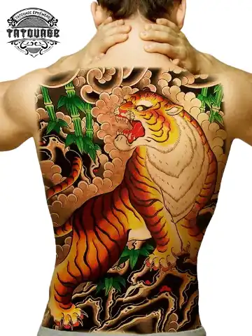 Tatouage éphémère dos tigre