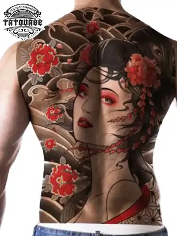 Tatouage éphémère dos yakuza