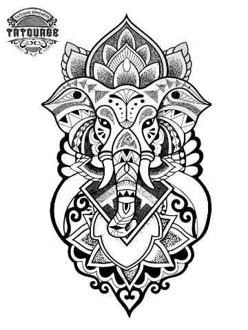 tatouage ephemere elephant manchette Tatouage éphémère éléphant manchette