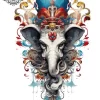 Tatouage éphémère éléphant mollet