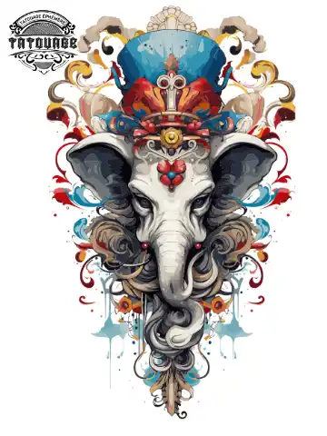 Tatouage éphémère éléphant mollet