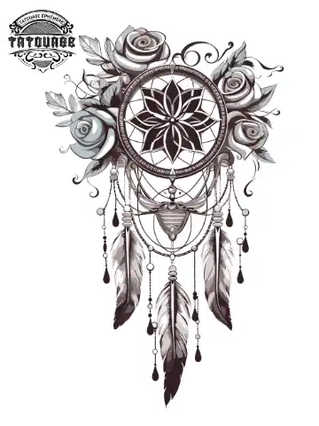 tatouage ephemere epaule attrape reve Tatouage éphémère épaule attrape rêve
