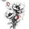 tatouage ephemere epaule coquelicot Tatouage éphémère épaule coquelicot