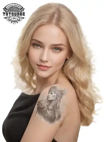 tatouage ephemere epaule femme viking photo Tatouage éphémère épaule femme viking