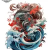 Tatouage éphémère épaule japonais