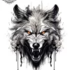 tatouage ephemere epaule loup Tatouage éphémère épaule loup