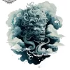 Tatouage éphémère épaule nuage