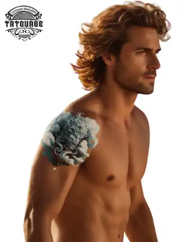 tatouage ephemere epaule nuage photo Tatouage éphémère épaule nuage