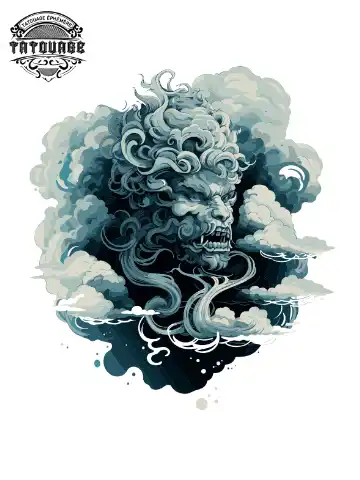 Tatouage éphémère épaule nuage